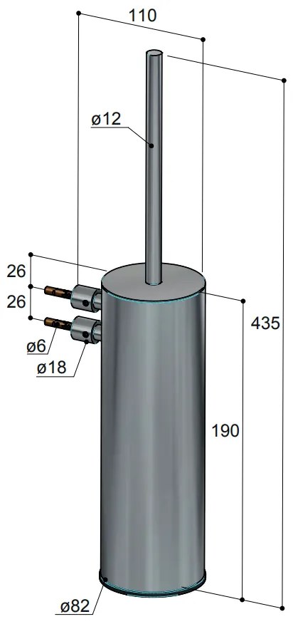 Hotbath Archie WC-borstelgarnituur wandmodel RVS