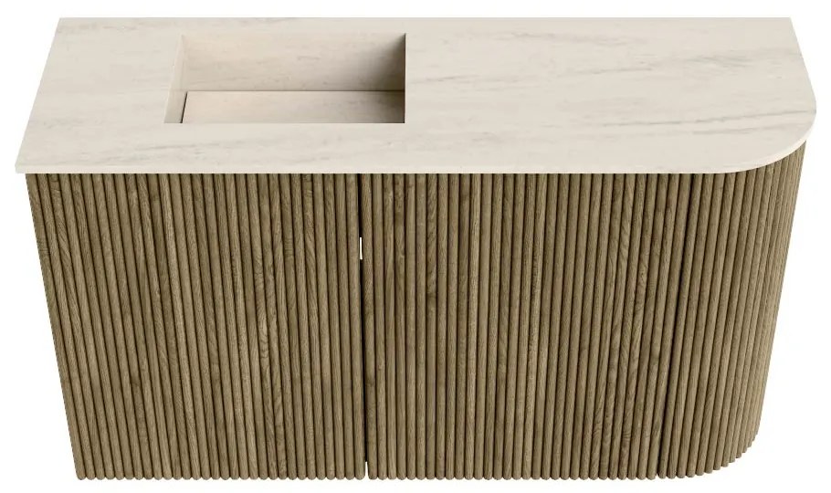 Mondiaz Joya DLux 70cm toiletmeubel ronding rechts dusk met wastafel faye links zonder kraangat meli