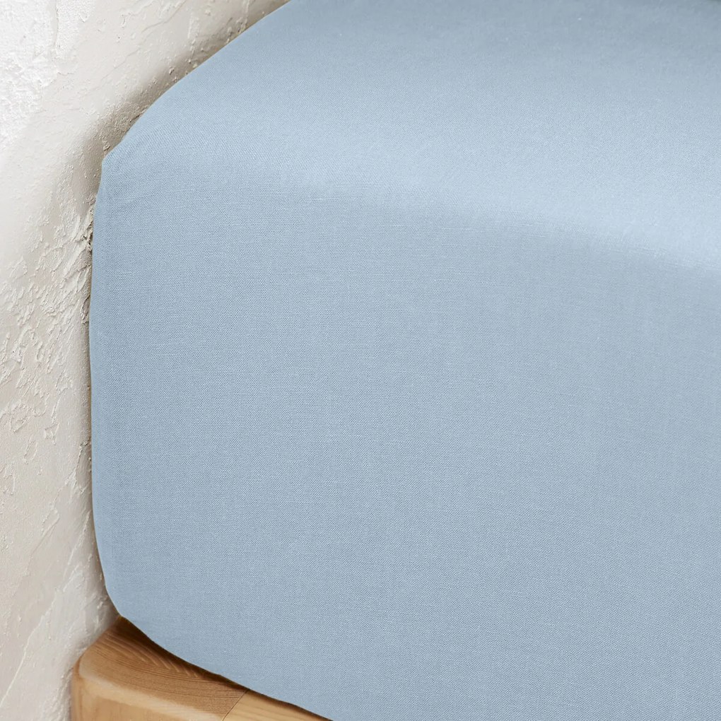 Hoeslaken in gewassen linnen, omslag 35 cm, Linot