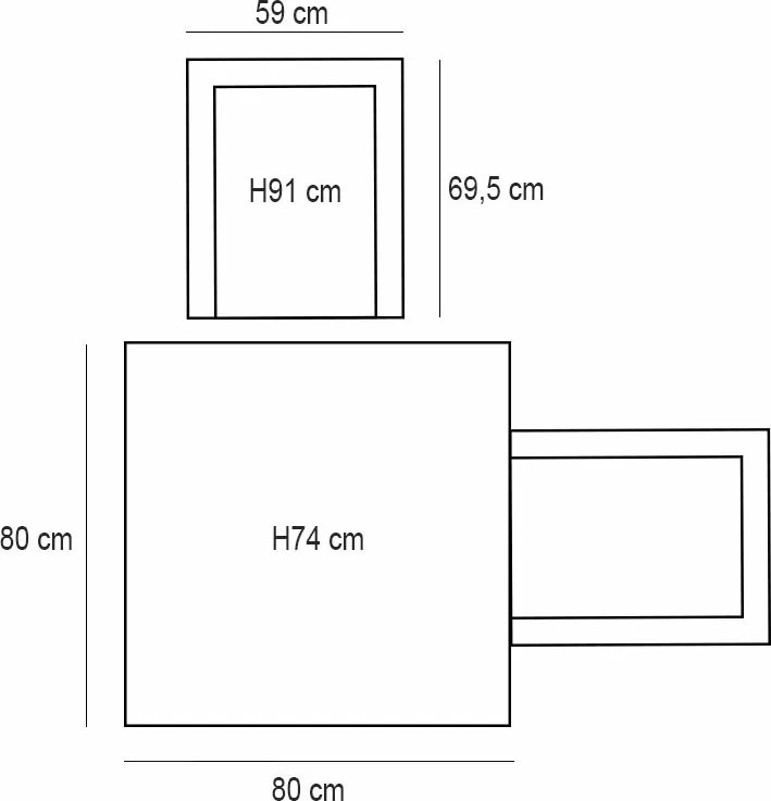 Garden Impressions Lucas tuinset 5-delig bruin - Rimini tuintafel 80x80 cm