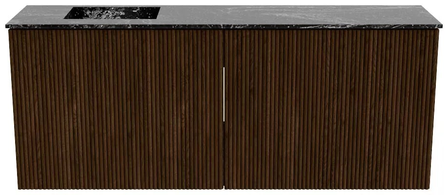 Mondiaz Joya DLux 100cm toiletmeubel walnut met wastafel faye links zonder kraangat lava