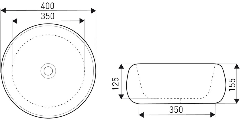 Kerra KR 802 opbouw waskom rond 40x15.5 wit