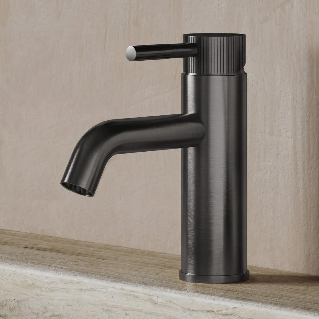 Saniclear Plus Stripes wastafelkraan verouderd ijzer - gunmetal