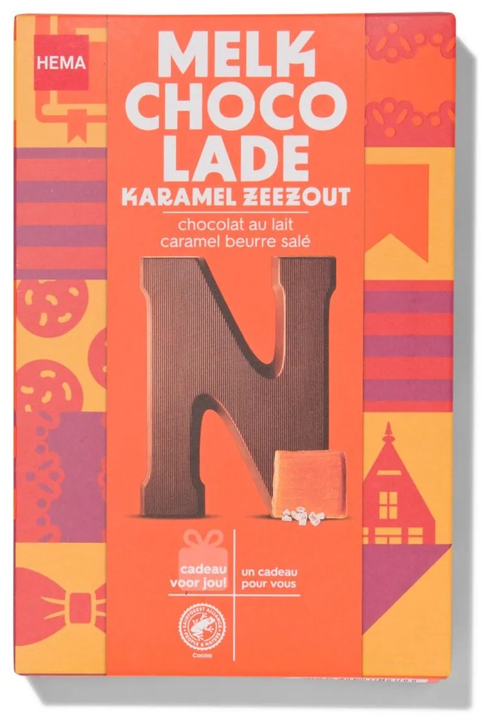 HEMA Chocoladeletter Melk Karamel Zeezout A 135gram