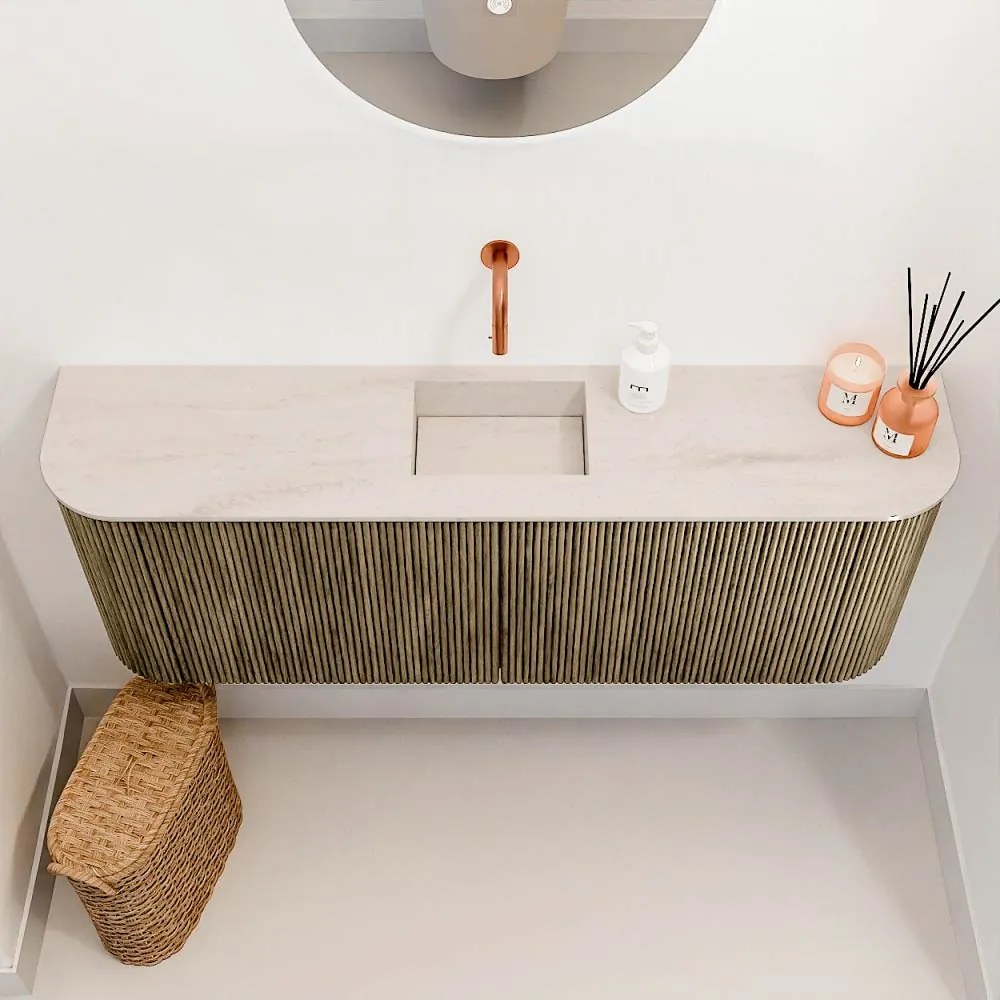 Mondiaz Joya DLux 115cm toiletmeubel ronding links/rechts dusk met wastafel faye midden zonder kraangat meli
