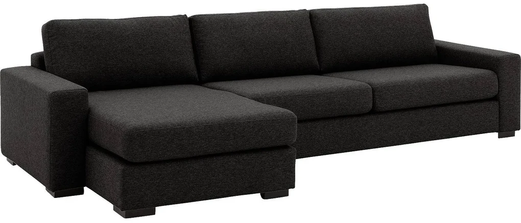 Goossens Hoekbank Lucca Met Chaise Longue grijs, stof, 3-zits, stijlvol landelijk