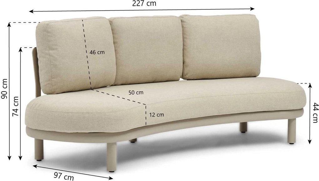 Lounge Tuinbank  3-zits Rope Zand/Beige Coco Almara lounge