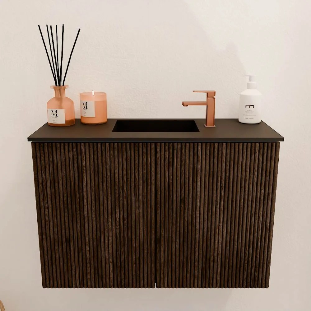 Mondiaz Joya 60cm toiletmeubel walnut met wastafel faye midden 1 kraangat urban