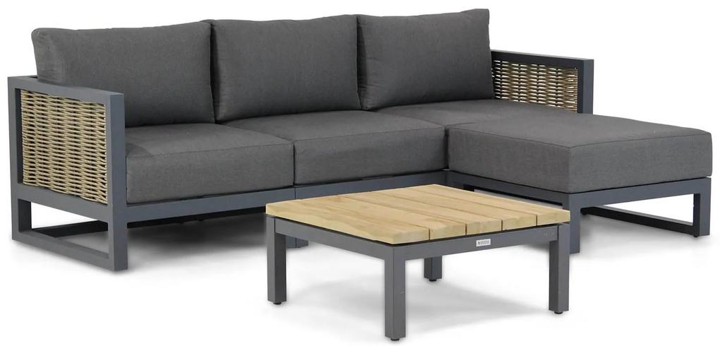Chaise Loungeset Aluminium/wicker Grijs 4 personen Santika Furniture Santika