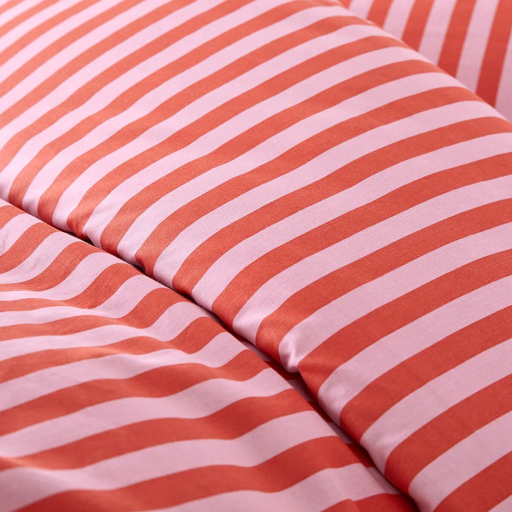 Bedset 50% gerecycled katoen, Sacha roze