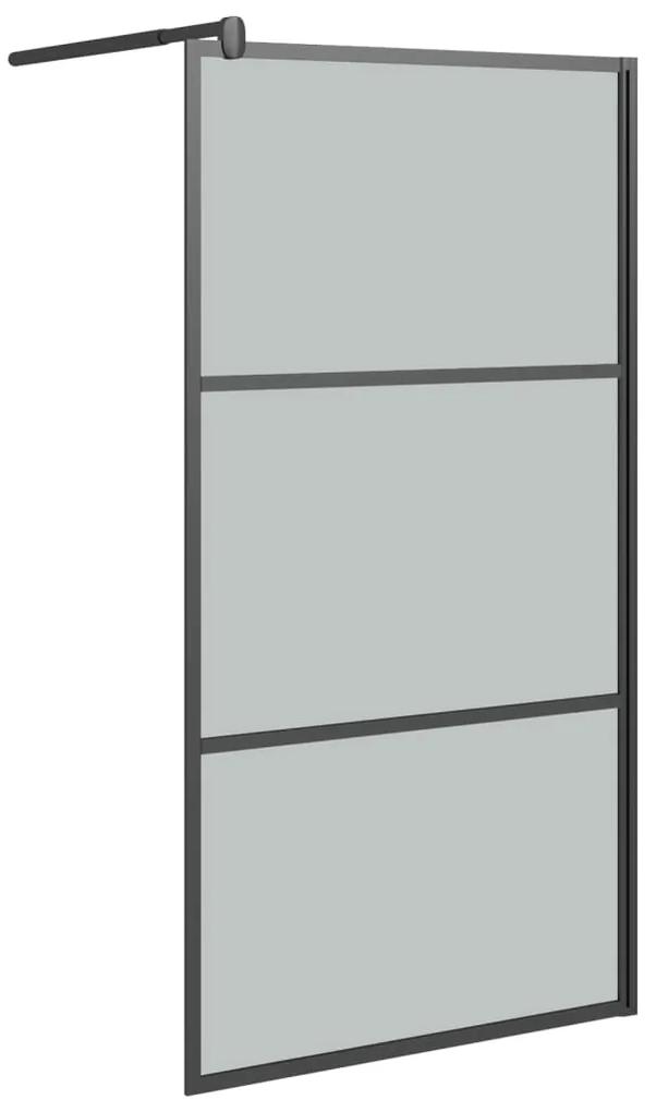 vidaXL Inloopdouchewand 115x195 cm donker ESG-glas zwart