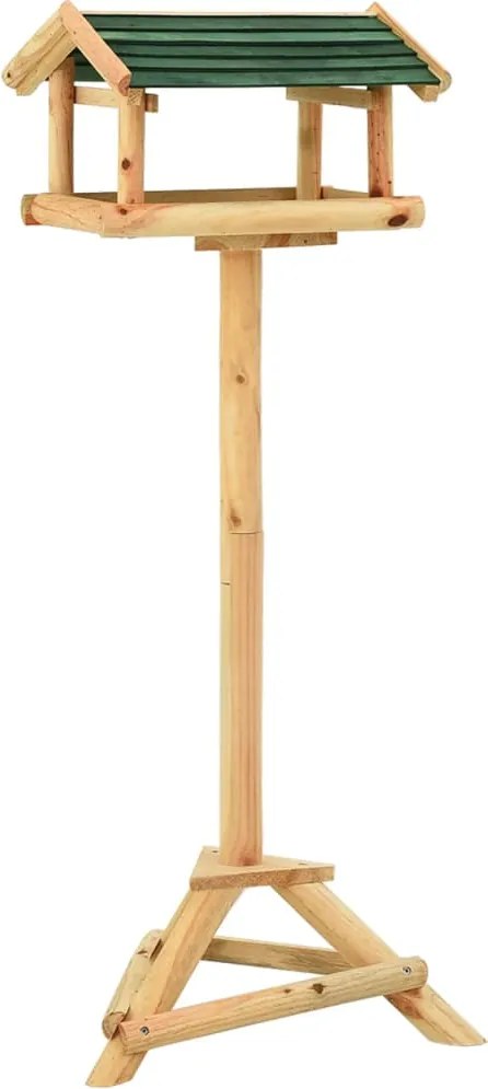 vidaXL Vogelvoeder met standaard 37x28x100 cm massief vurenhout