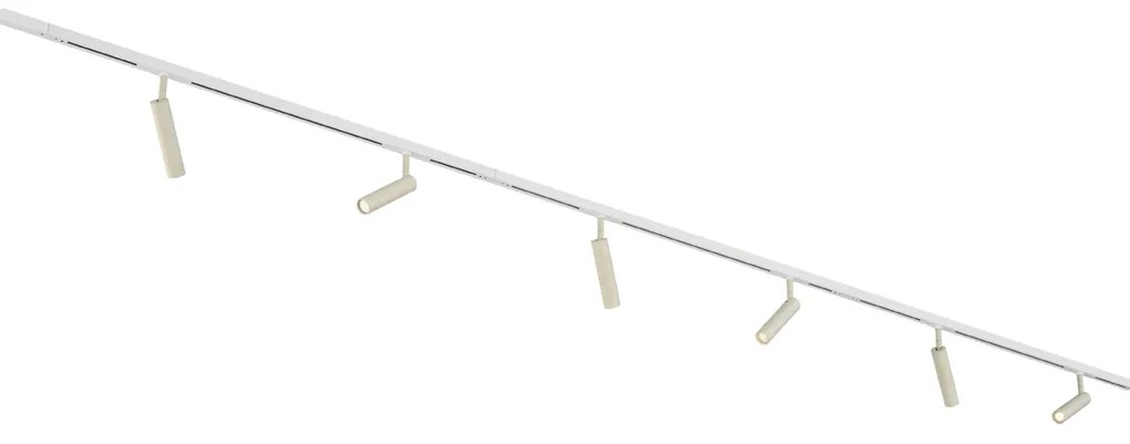 Modern railsysteem met 6 spots beige met wit 1-fase - Slimline Uzzy