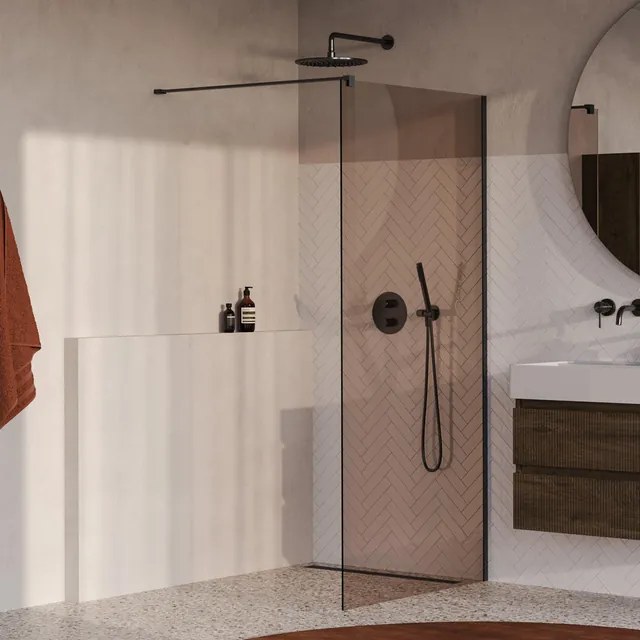BRAUER Oblivion Inloopdouche - 100x200cm - glascoating - brons glas - geborsteld gunmetal PVD GS-OBI1B100200GM