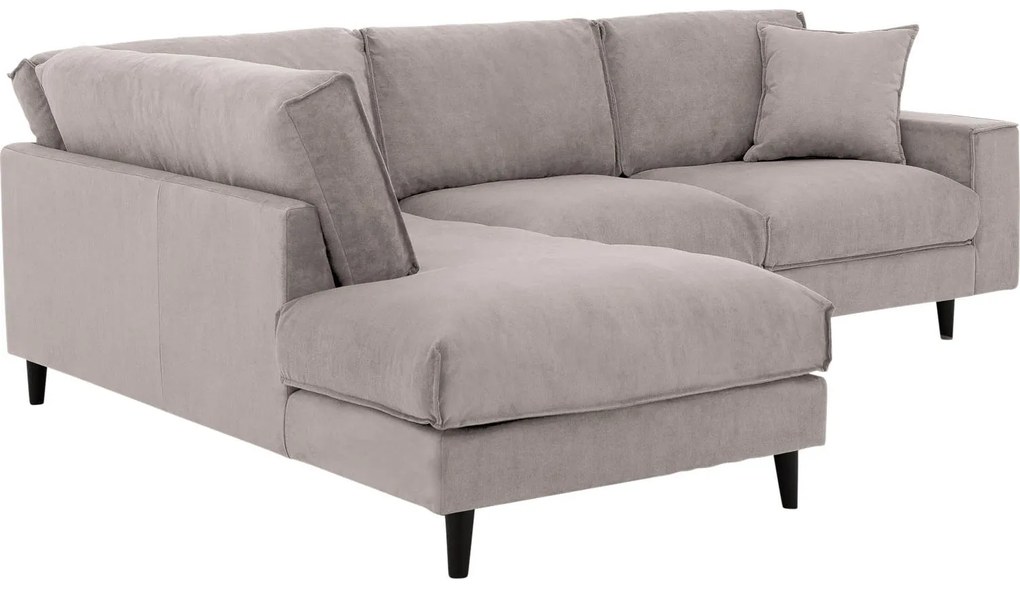 Goossens Bank Jonas beige, stof, 2,5-zits, urban industrieel met ligelement links