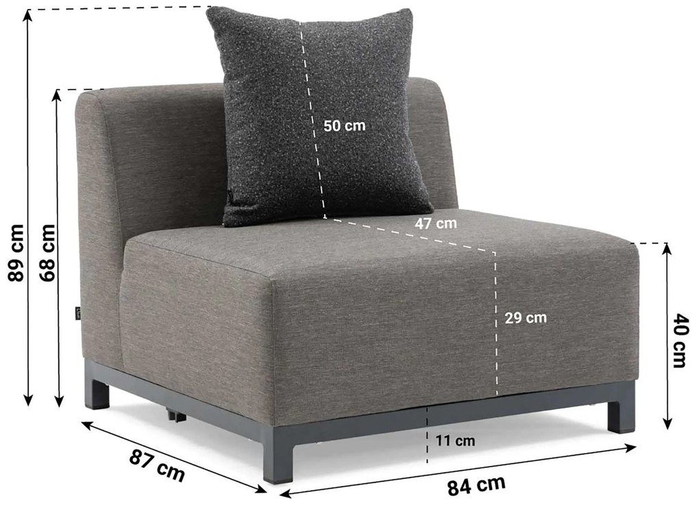 Hoek loungeset 6 personen Outdoor textiel Grijs De Laan Projects
