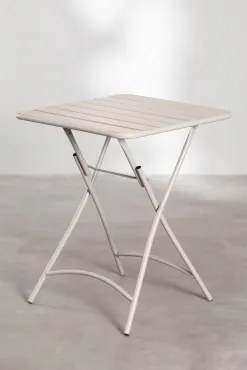Janti Opvouwbare Vierkante 60x60 Cm Stalen Keukentafel Tapioca Beige - Sklum