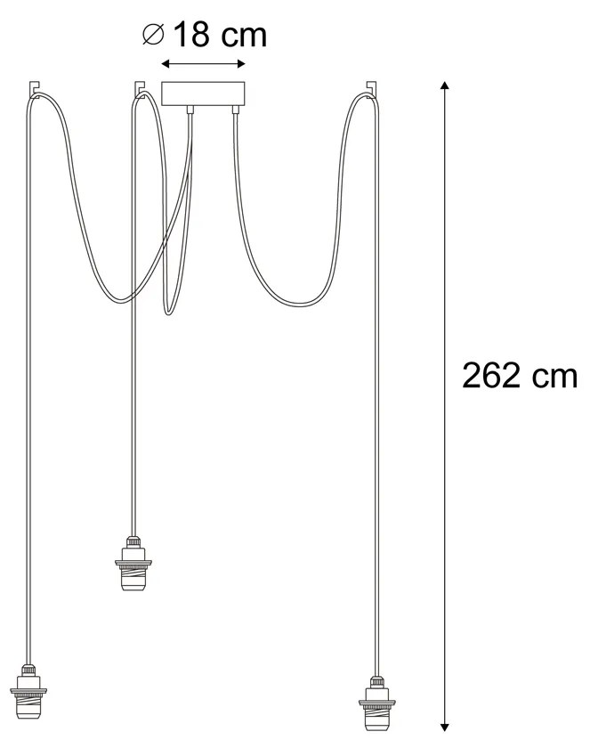 Buiten hanglamp zwart 3-lichts IP44 - Cava