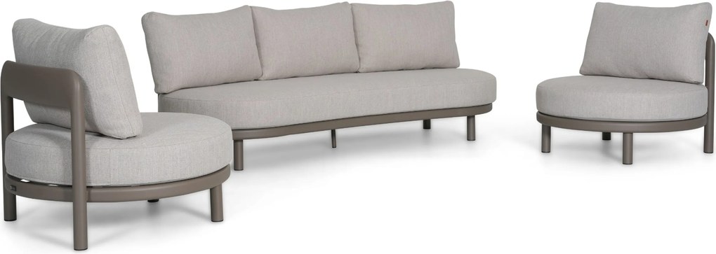 Stoel en Bank Loungeset 5 personen Aluminium Taupe Santika Furniture Santika