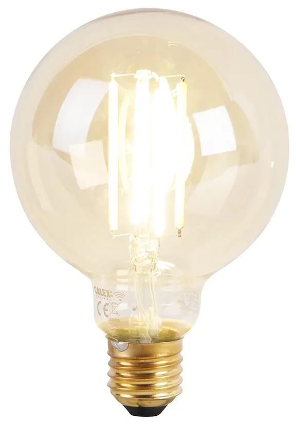 Eettafel / Eetkamer Smart hanglamp zwart 6-lichts incl. Wifi G95 - Plural Industriele / Industrie / Industrial, Landelijk / Rustiek E27 cilinder / rond Binnenverlichting Lamp