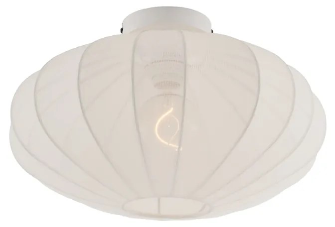 Japandi plafondlamp wit met stoffen kap - Bida Design E27 rond Binnenverlichting Lamp