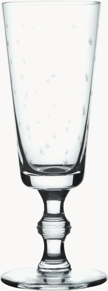 Mondgeblazen kristallen champagneglazen Stars, 4-delig