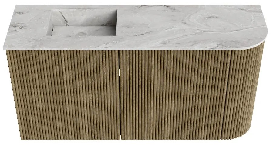 Mondiaz Joya DLux 80cm toiletmeubel ronding rechts dusk met wastafel faye links 1 kraangat glace
