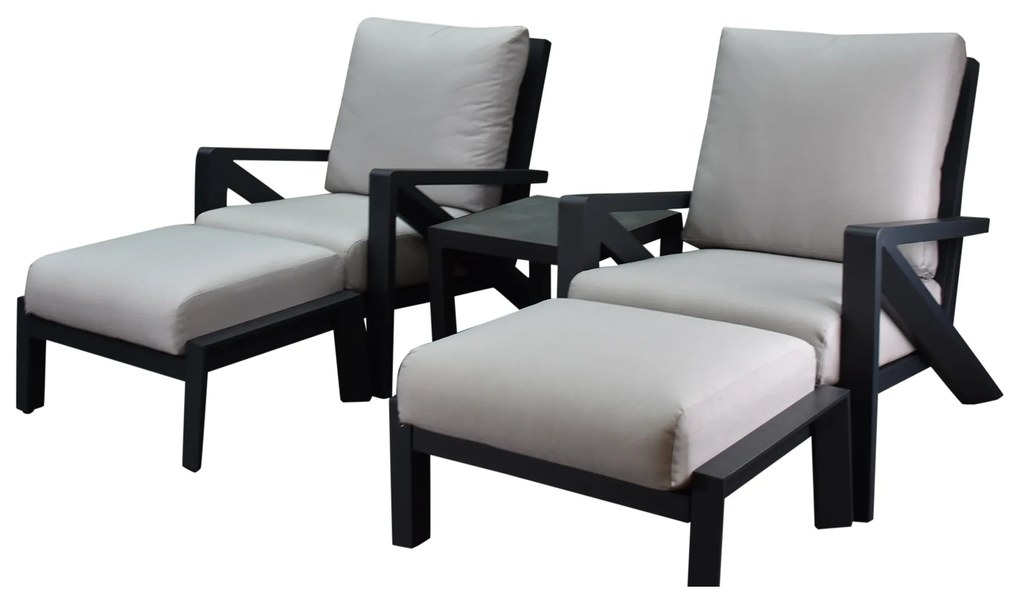 Fortaleza lounge balkonset 5 delig antraciet aluminium