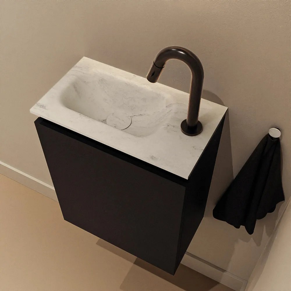 Mondiaz Ture DLux toiletmeubel 40cm urban met wastafel opalo links met kraangat