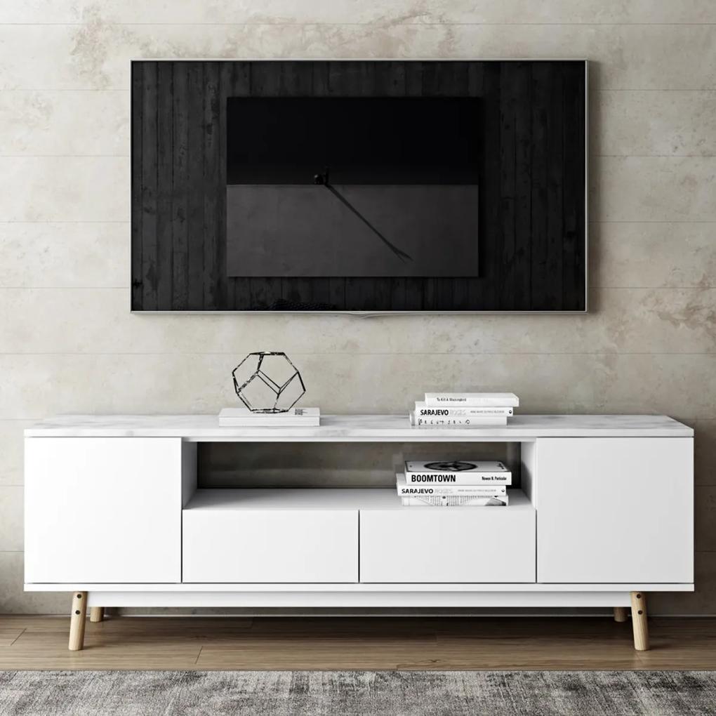 TemaHome Lyon TV-meubel Met Marmer - 185x40x62cm.
