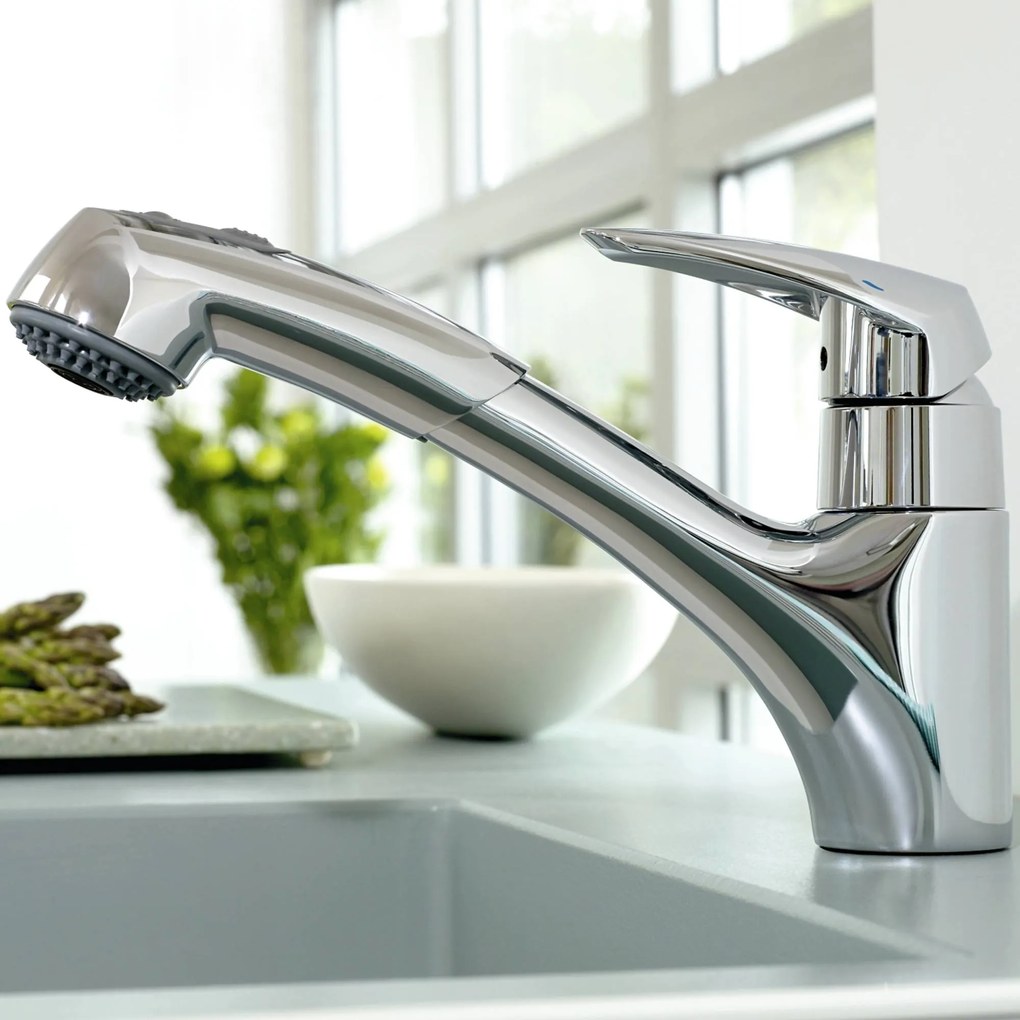 Grohe Eurodisc keukenkraan met uittrekbare handdouche Chroom