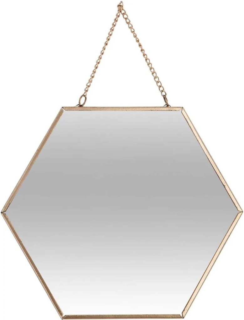 Atmosphera Wandspiegels Hexagon - Set van 3 - Goud - Met ketting