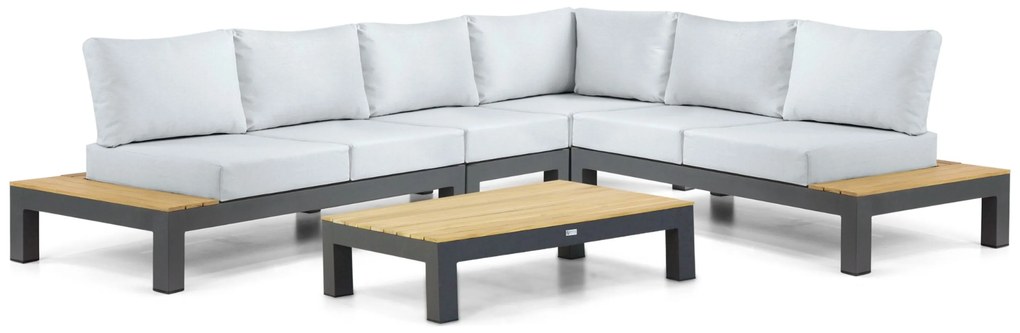 Loungeset 6 personen Aluminium/Teak Grijs Lifestyle Garden Furniture Vittoria
