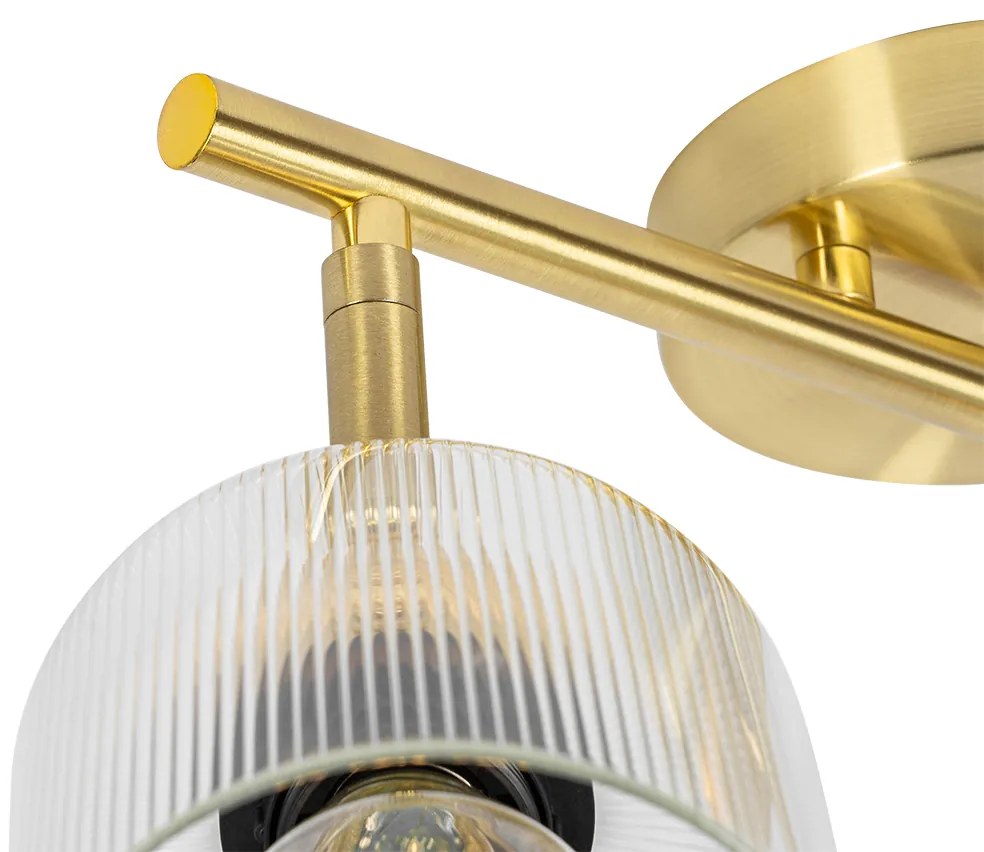 Plafondspot goud met glas 2-lichts verstelbaar - Laura