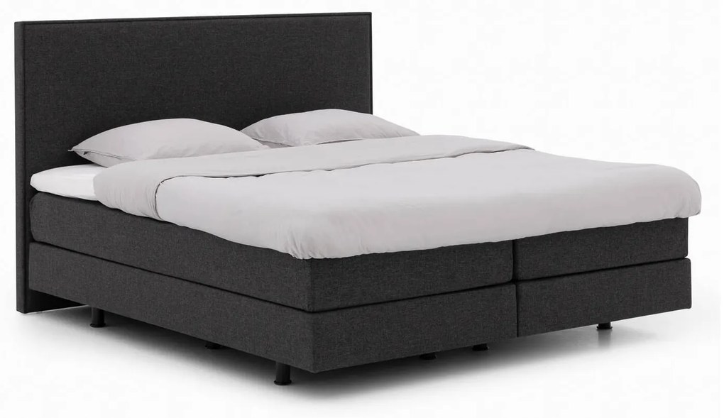 Goossens Boxspring Compleet Firenze Compleet, Vlak 160 x 200 cm box (=2x80cmx200cm) 2x matras gestoffeerd pocketv. 2x hoes, 1x topper joy deluxe
