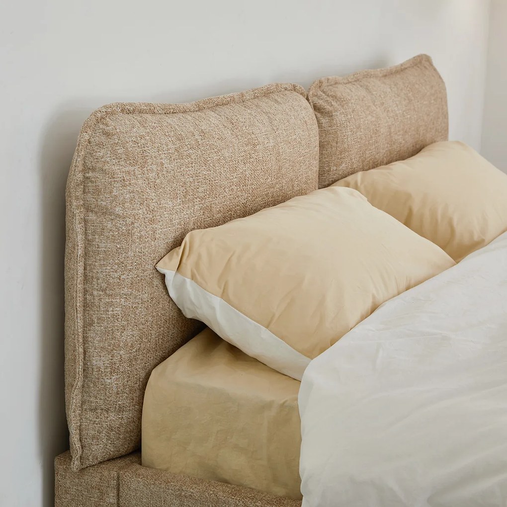 Bedframe Beige Stof 180x200 Cm