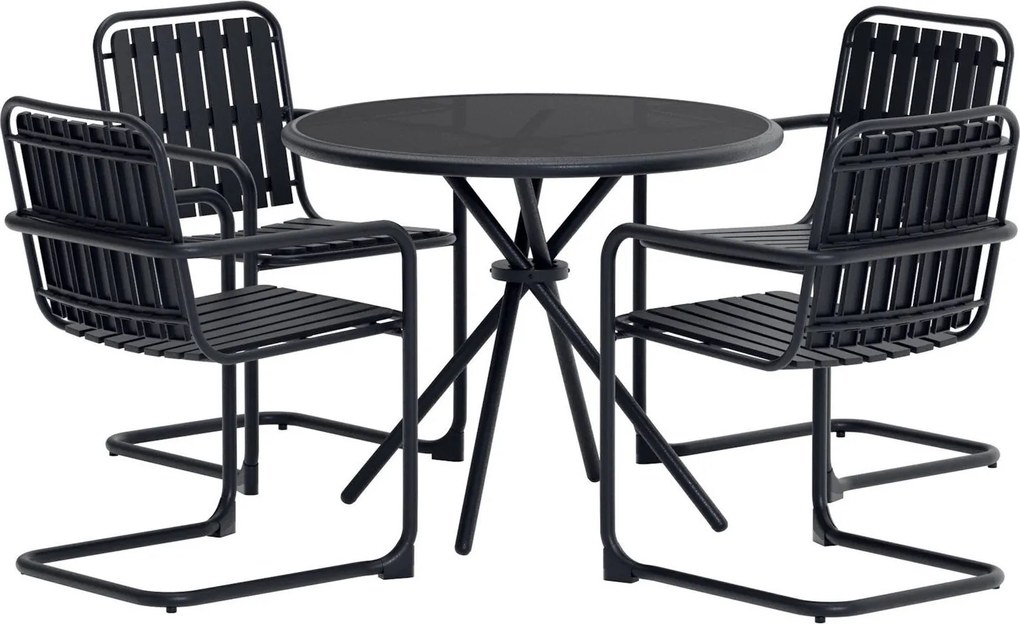 The Outsider Ronde Diningset - Bram - Zwart - 5 delig - The Outsider