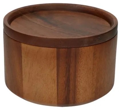 Pot met deksel, acaciahout, Ø 14 cm