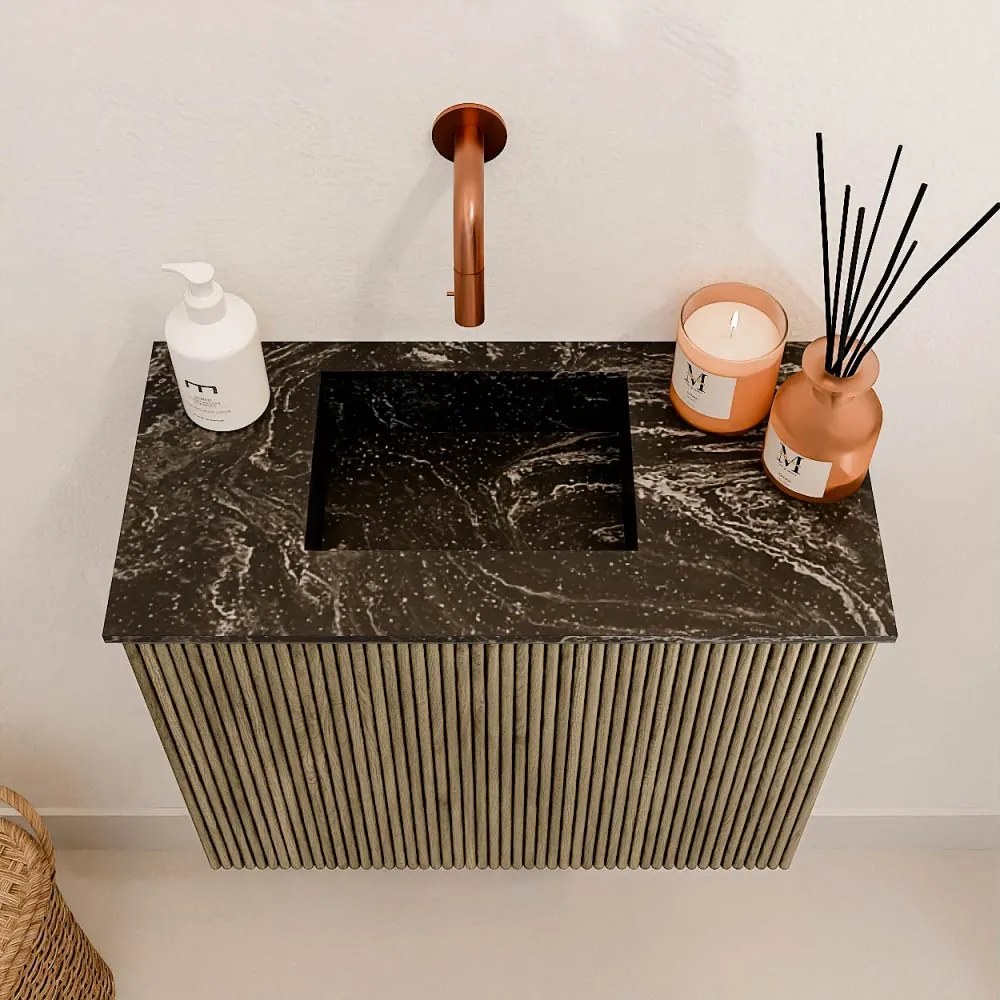 Mondiaz Joya DLux 50cm toiletmeubel dusk met wastafel faye links zonder kraangat lava