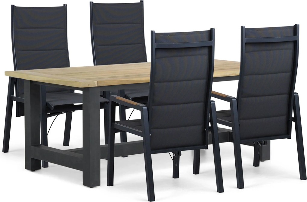 Tuinset 4 personen 200 cm Aluminium Grijs Lifestyle Garden Furniture Essence/San