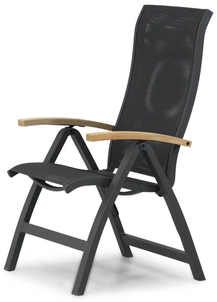 Presto Tarenta Standenstoel Met Teak Arm Aluminium Grijs