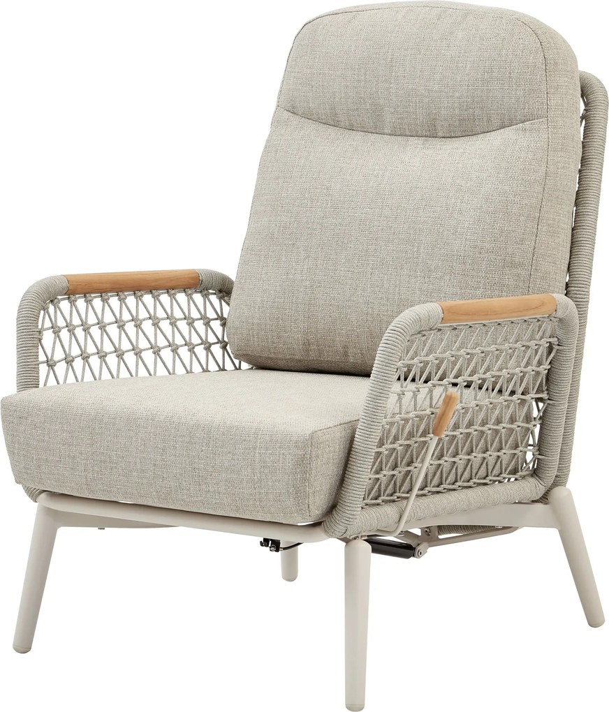 Monza verstelbare lounge tuinstoel aluminium latte