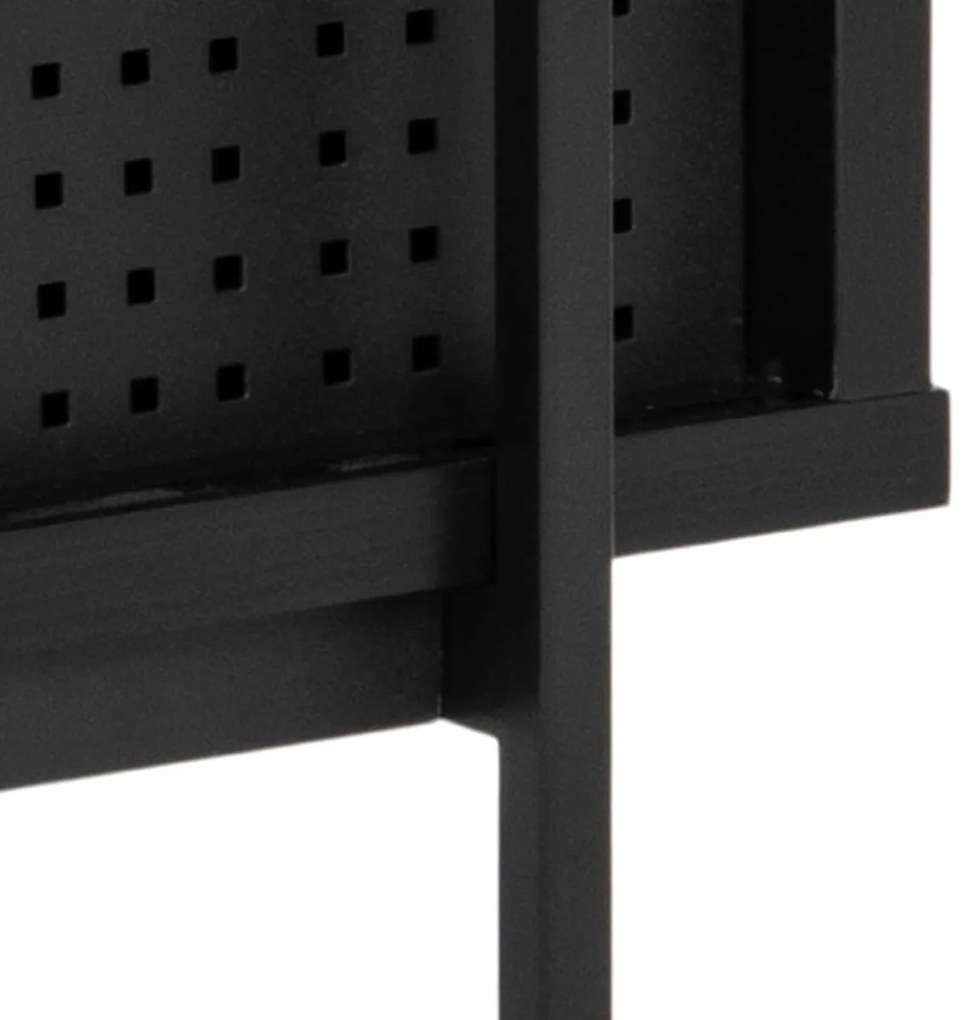 Open Kast Met Schuifdeuren Zwart - 94x27x113.8cm.