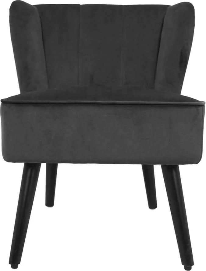 HSM Collection fauteuil Odessa - velvet - donkergrijs - Leen Bakker