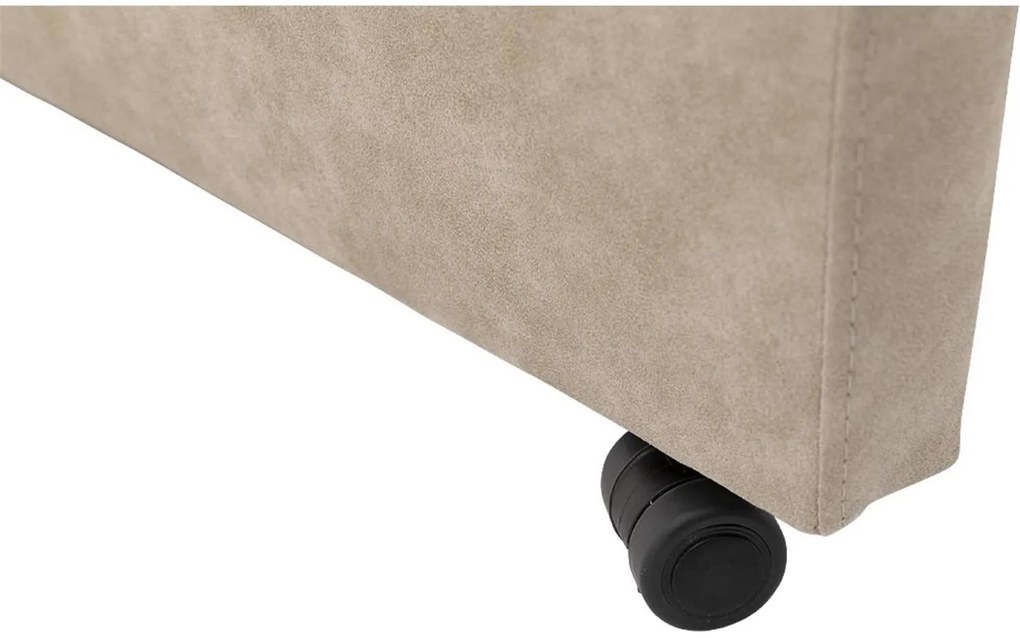 Goossens Eetkamerstoel Alex beige microvezel met armleuning en met wielen, stijlvol landelijk