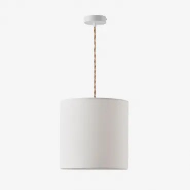 Arlina Stoffen Hanglamp Plafondlamp Natuurlijk - Wit & Wit Ø30 Cm - ↑30 Cm Arlina - Sklum