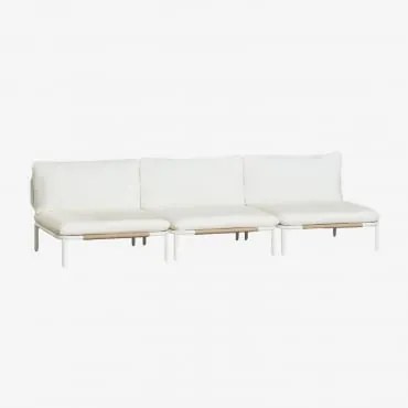 3-delige Modulaire Tuinbank Van Staal Roubly Beige Amandelroos - Sklum