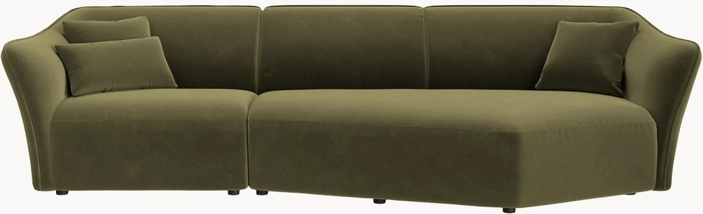 Modulaire fluwelen hoekbank Flora (5-zits)