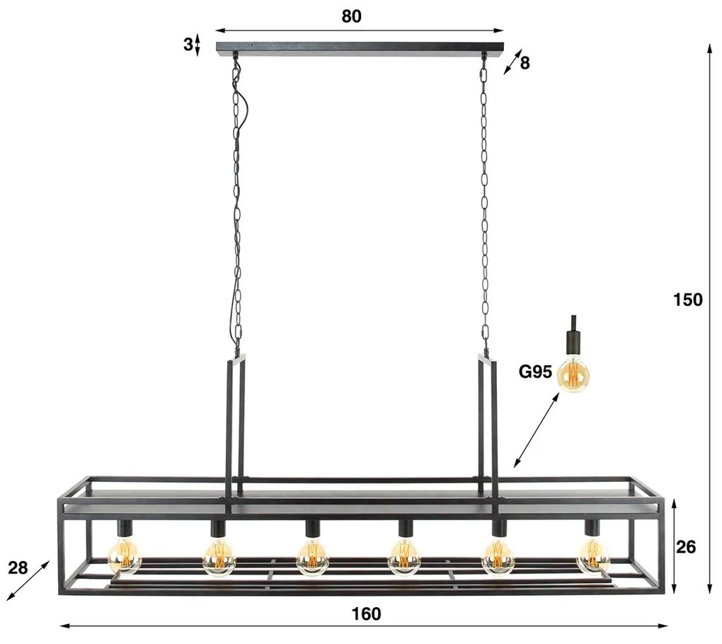 Bar Hanglamp Met Wijnglazen Rek