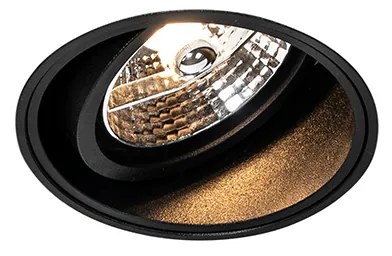 Moderne inbouwspot zwart trimless - Impact 70